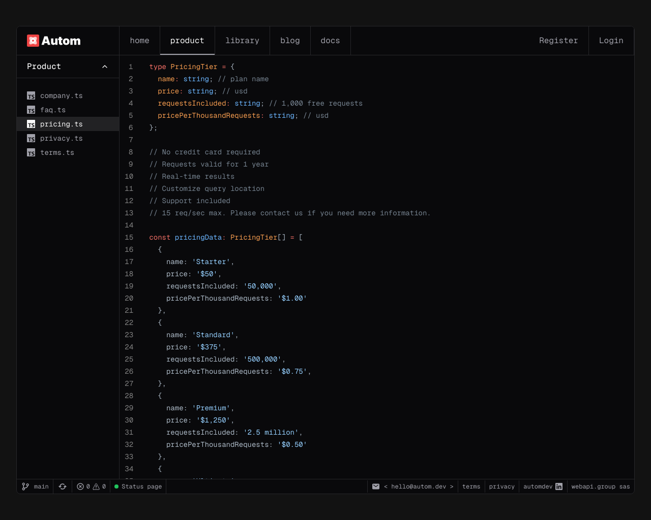 Autom.dev Pricing