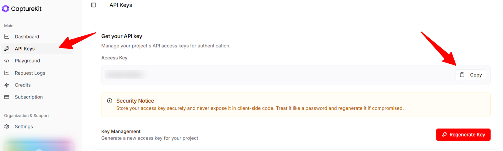 Get your screenshot API key