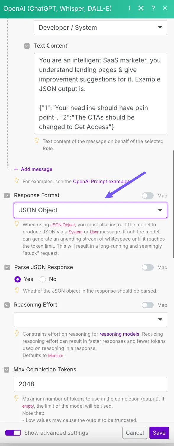 AI Advanced Settings
