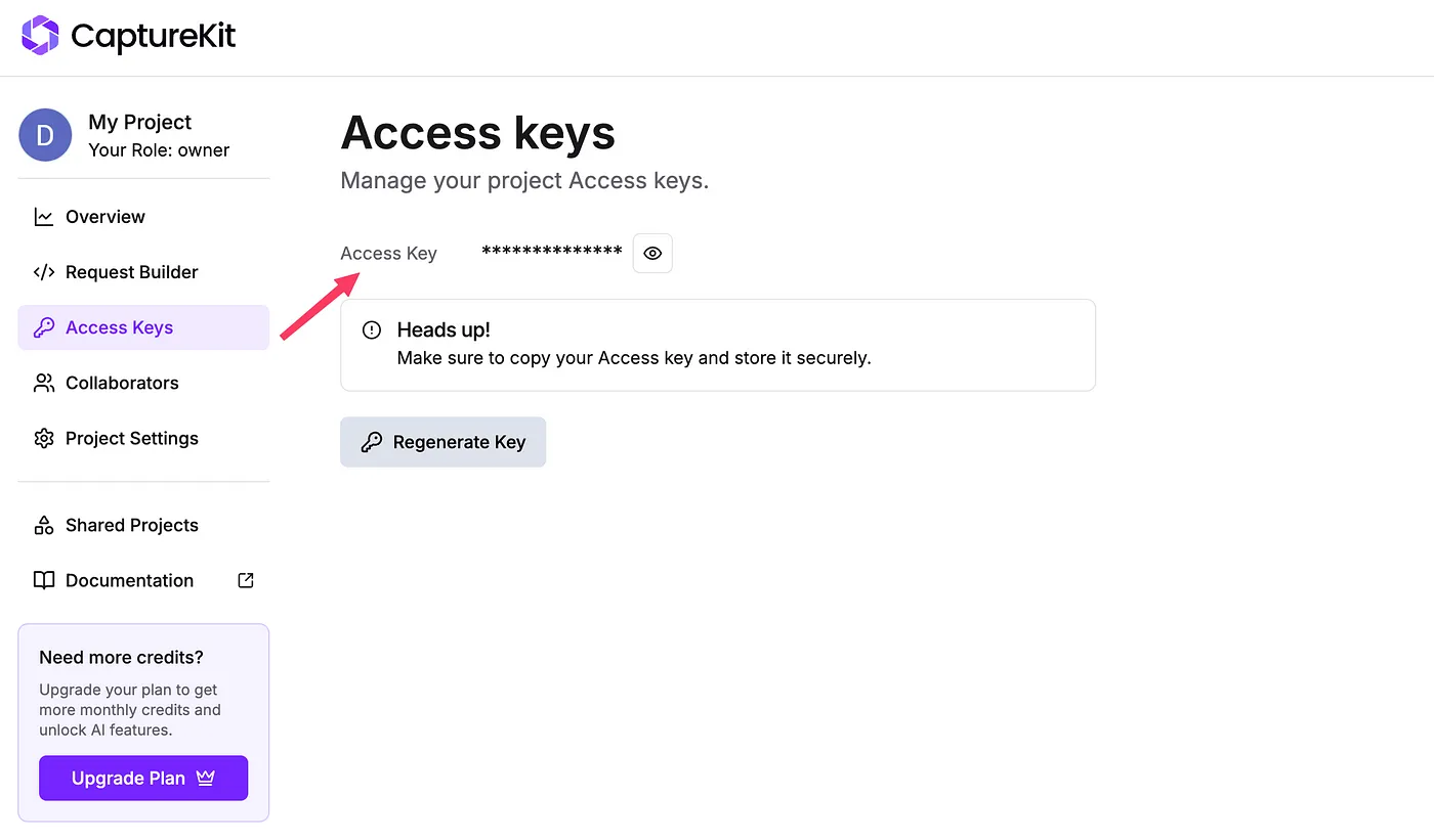 CaptureKit's Access Key