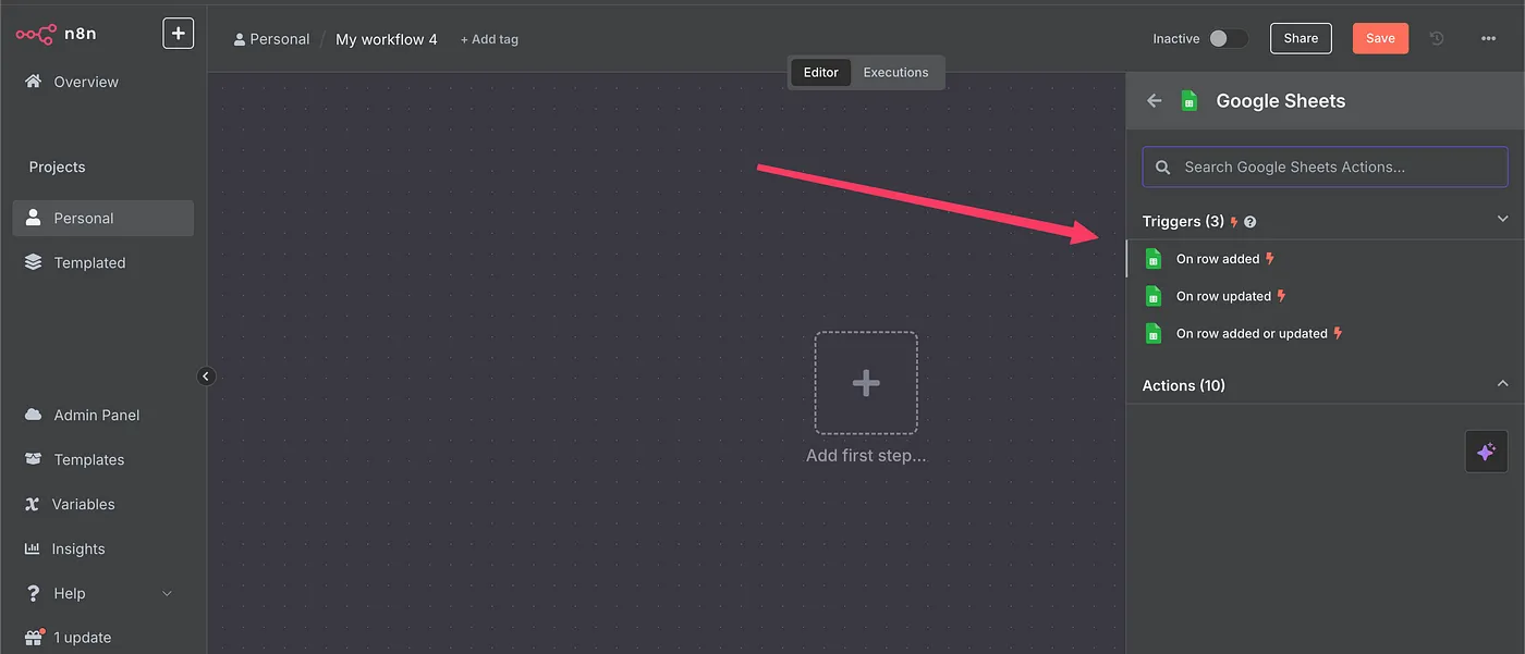 n8n workflow setup