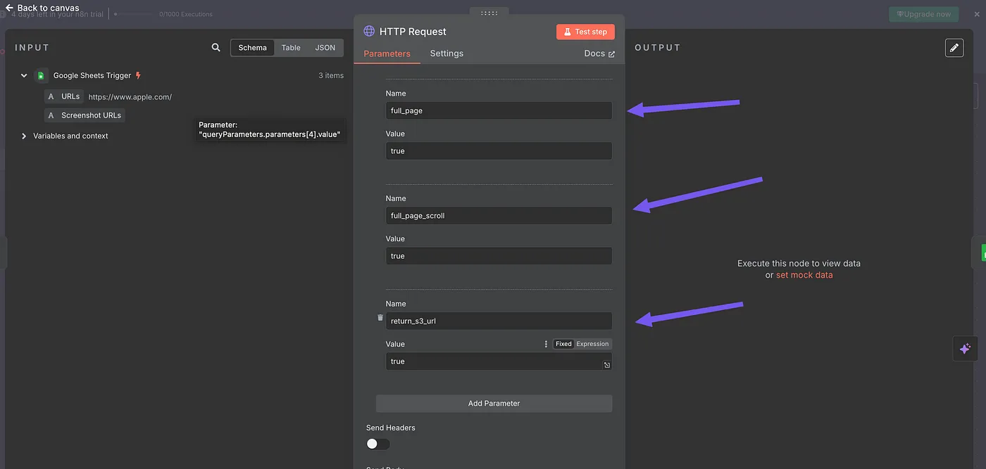 HTTP request parameters